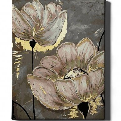Beautiful flowers (Golden paint) 40x50 cm