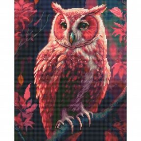 Pink owl 40*50 cm (round diamonds)