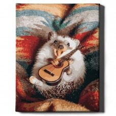 Hedgehog with a guitar 40*50 cm