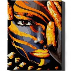 Tiger makeup (Golden paint) 40x50 cm