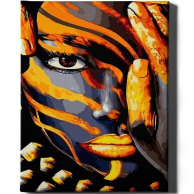 Тигровый макияж (Золотая краска) 40*50 см