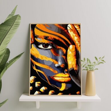 Тигровый макияж (Золотая краска) 40*50 см 2