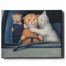 Cats in the car 40*50 cm