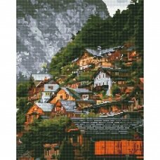 A town in the mountains 40*50 cm (round diamonds)