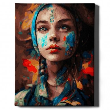 Girl in paint 40*50 cm