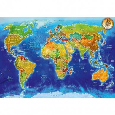 Pasaulio geopolitinis žemėlapis 1000 vnt. 1