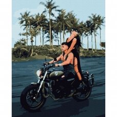 Couple on motorcycle 40*50 cm