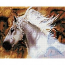 Baltas arklys 40*50 cm (kvadratiniai deimančiukai)