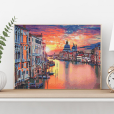 Venecijos saulėlydis 40*50 cm (kvadratiniai deimančiukai)