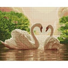 Two Swans Ve40*50 cm (square diamonds)