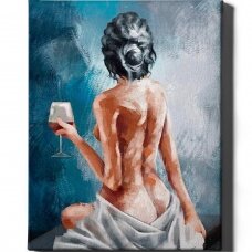 A girl with a glass 40*50 cm